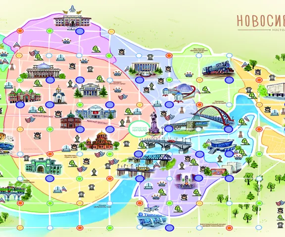 Игровое поле семейной настольной игры "Новосибирск 130"
