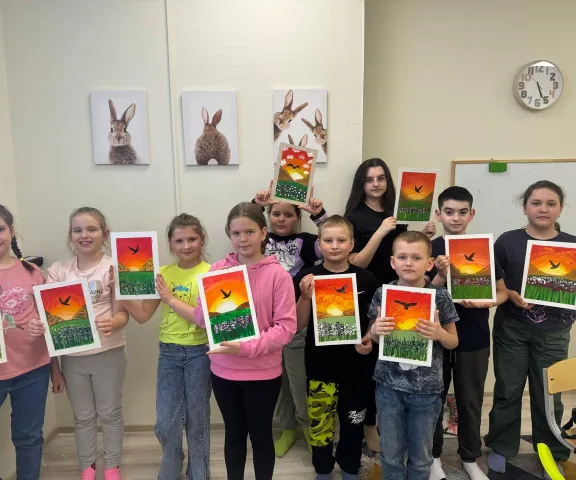 Рисуем с ребятами! Мастер-класс "Закат".