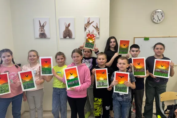 Рисуем с ребятами! Мастер-класс "Закат".